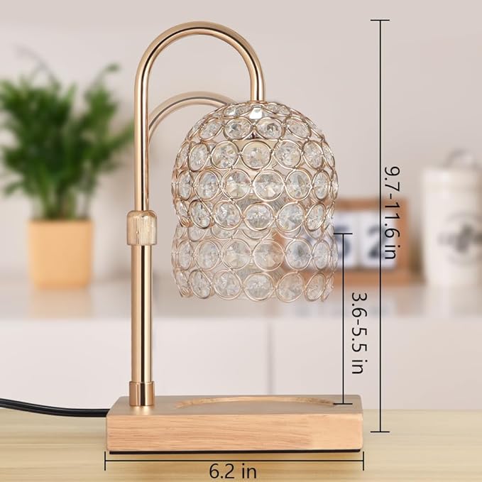 Dimmable Candle Warmer Lamp Adjustable Height Electric Wax Melt Warmer for Scented Jar Candles for Home Decor Christmas Birthday Gifts for Women Mom with 2 Bulbs