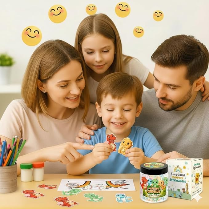 Positive Dinosaur Jar with 60 Daily Affirmation Cards, Emotional Support Dinosaur, Dinosaur Gift, Dinosaur Gifts For Women, Dinosaur Gift For Adults, Dinosaur Gifts For Teen Girls