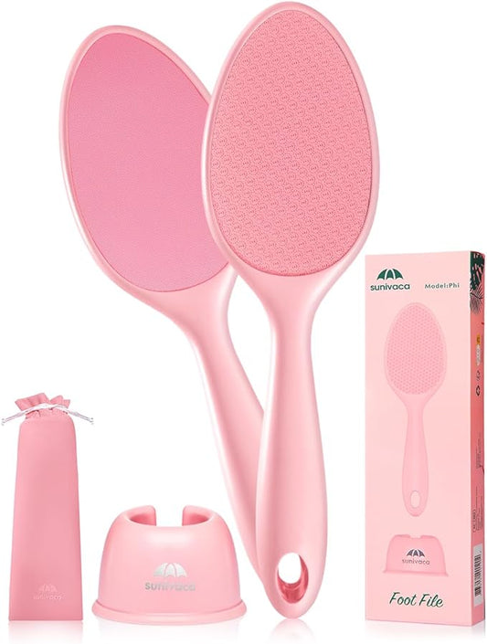 2-Sided Glass Foot File Callus Remover (Pink)