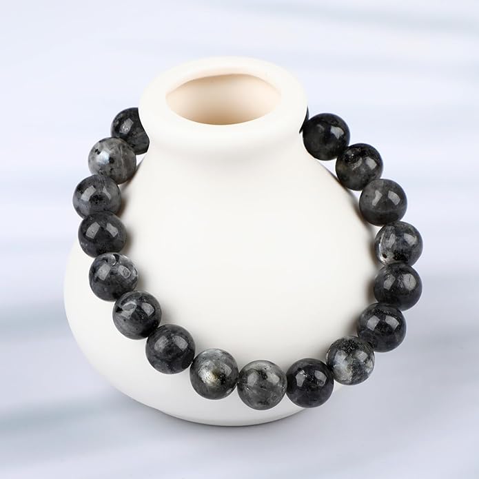 LPBeads Handmade Natural Gemstone Stretch Elastic Bracelet Healing Crystal Round Stone Beads Jewelry Gifts for Women Men