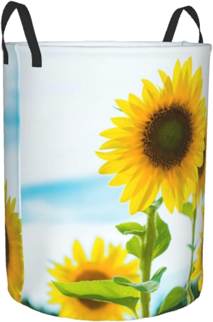 Laundry Basket Flower Plants Collapsible Large Capacity, 63L Dirty Clothes Basket Durable Lightweight Hamper With Handles Ideal For Clothes,Toys Home Organization,19.6in *15.7in,