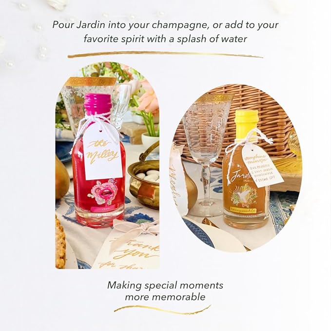 Jardin - Gift Set - Premium Cocktail Mixers - Sugar-Free Syrups - Shimmer Spirit Enhancer for Cocktails & Mocktails - For Events, Parties & Favors - Rose, Honeysuckle & Lavender - 3 Pack (6.76 fl oz)