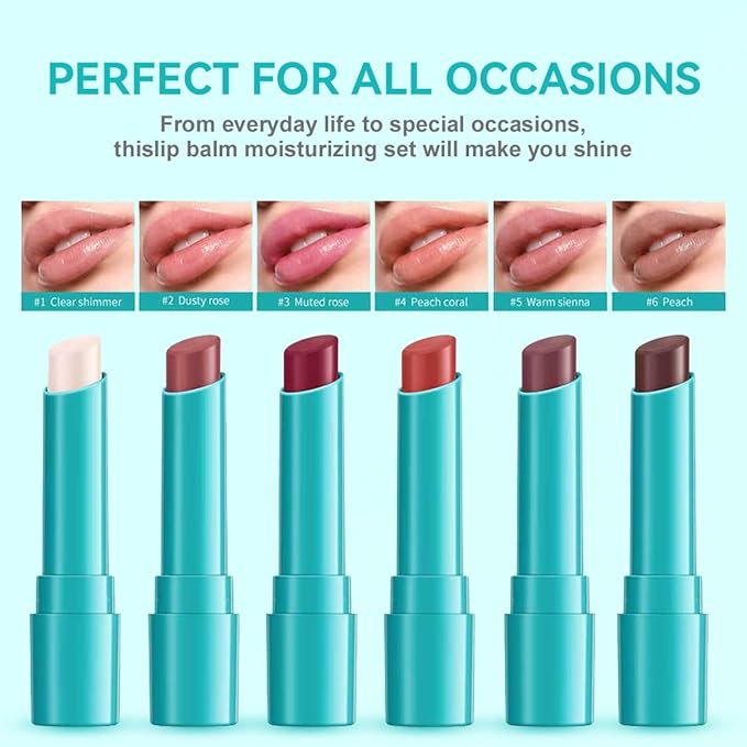 4 PCS Lip Tint Hydrating, Moisturizing Tinted Oil Balm, Stain Peel off Lipstick Gloss Set, Long Lasting Waterproof Non-stick Natural Ingredients Moisture Makeup Cup for Women(Peach Coral)