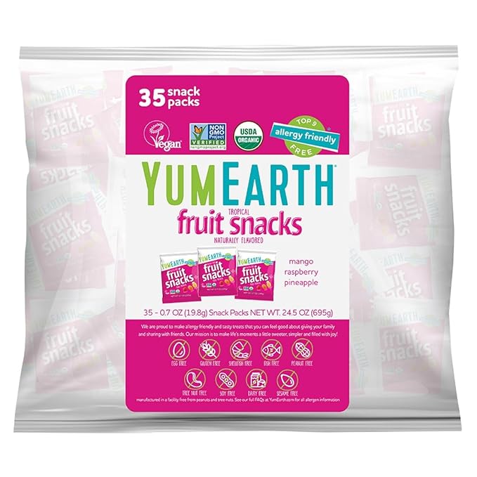 YumEarth Organic Tropical Fruit Snacks (Pack of 35)