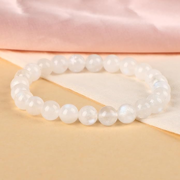 LPBeads Handmade Natural Gemstone Stretch Elastic Bracelet Healing Crystal Round Stone Beads Jewelry Gifts for Women Men