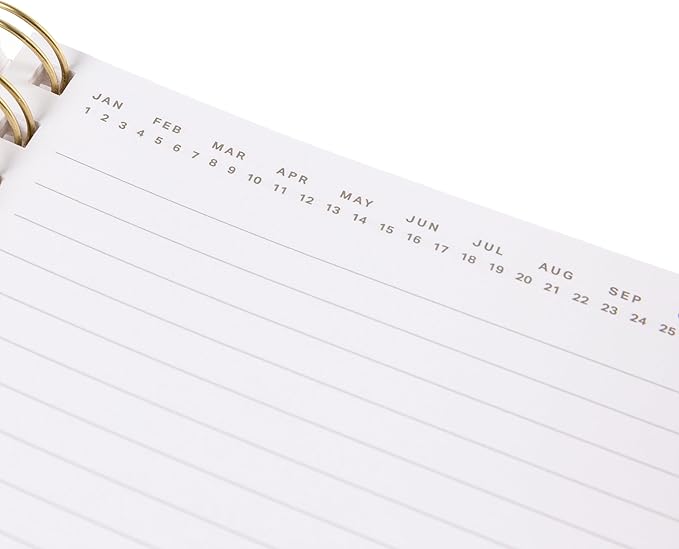 Graphique Cottage Stripe Hardbound Spiral Journal, 160 Ruled Pages Hard Cover Notebook, Diary, Lists, Record Month and Date, Premium Paper, 6” x 8”