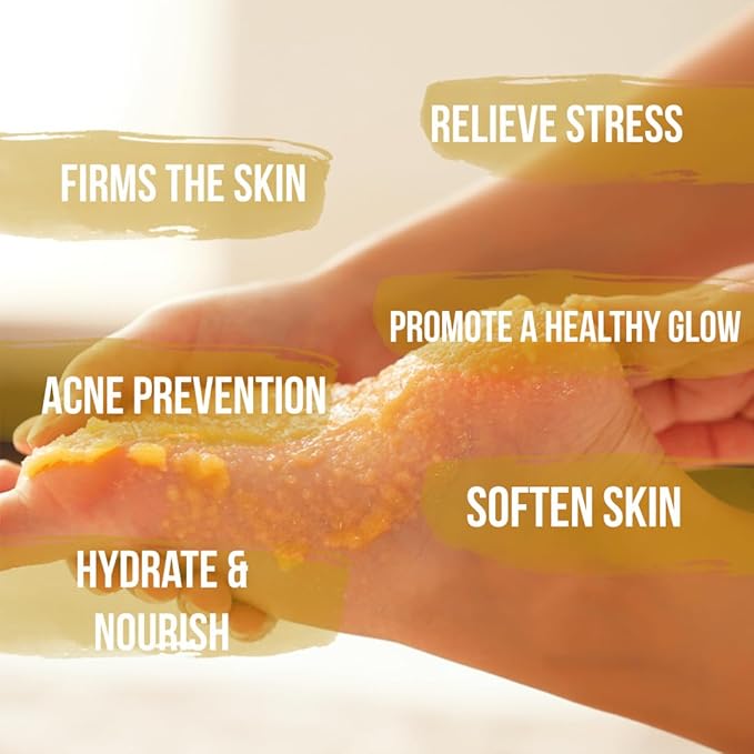 Organic Banana Body Scrub, Moisturizing and Exfoliating Salt Face & Body Scrub, Fights Stretch Marks, Fine Lines, Pure Exfoliator for Skin Care and Refresh Feeling