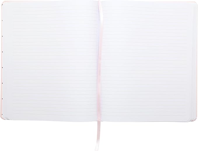 Eccolo Large Lined Journal Notebook, Flexible Cover, Writing Journal, 256 Ruled White Pages, Ribbon Bookmark, Lay Flat, Desk Size for Work or School, Beautiful & Capable (Pink, 8x10 inches)