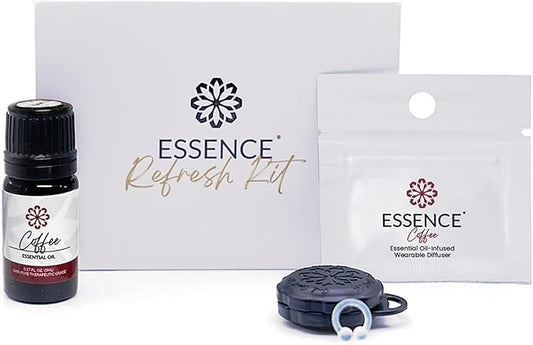 Essence Wearable Aromatherapy Nasal Diffuser – Coffee Essential Oil Nose Ring Silicone Inhaler for Stress & Mood Support - Made in USA & Travel-Friendly