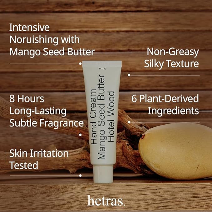 hetras. Perfume Hand Cream | Hotel Wood - Forest and Woody Scent | Korean Subtle Perfumed Hand Moisturizer with Mango Seed & Shea Butter | Hydrates, Nourishes & Softens Very Dry Skin, 1.69oz.
