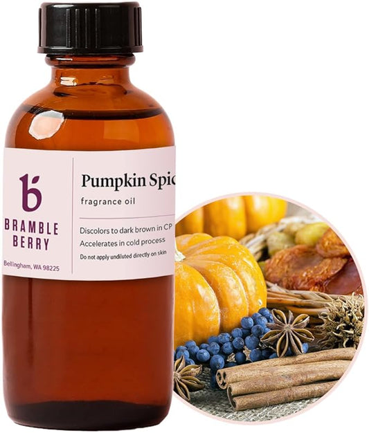 Bramble Berry Pumpkin Spice Fragrance Oil 2 oz | Warm Fall Scent for Soap Making, Candles, Lotion, Bath Bombs & Perfume | Skin Safe, Vegan, Paraben & Phthalate Free, DIY Craft Essential