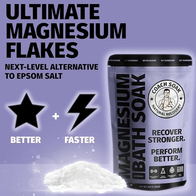 Coach Soak Recovery Bath Soak and Magnesium Lotion with MSM Lavender Bundle