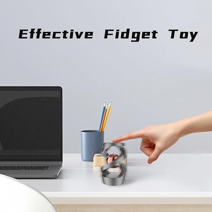 Kinetic Desk Toys,Perpetual Motion Desk Toy,Teenage Fidget Toy,Kinetic Spinner,Perfect for Desks,(Gray Rose Gold)