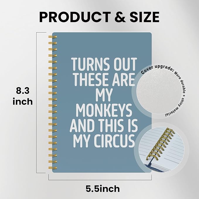 EKGJW Funny Notebooks for Work,Blue Aesthetic Journal, Funny Boss Day Gifts, Boss Gifts for Men Women, Funny Gifts for Boss, Boss Office Decor, Spiral Notebook 5.5x8.3 Inch