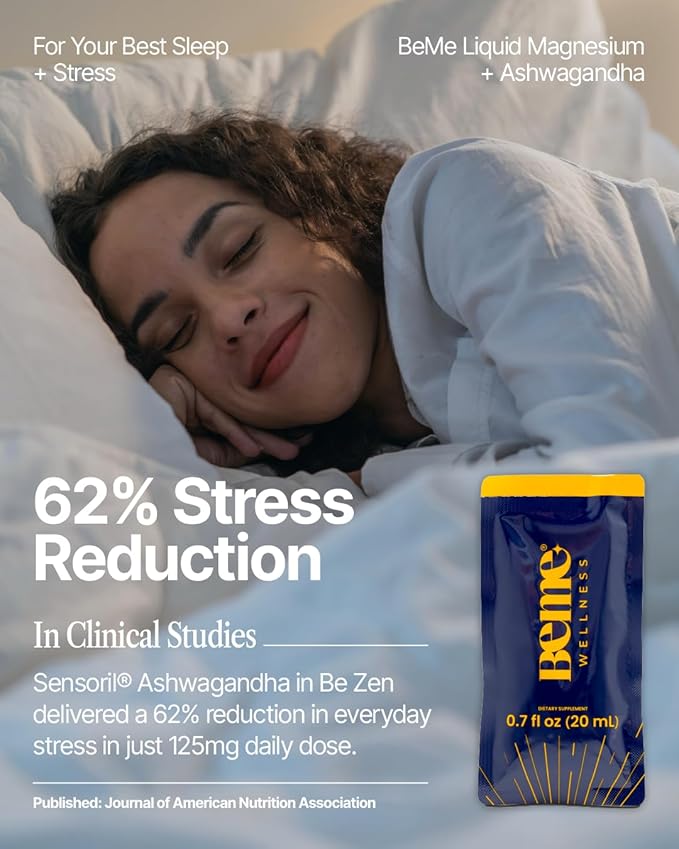 BeMe BeZen Sleep Aid Supplement Natural Without Melatonin - 2X Absorption Than Pills - Sleep aids for Adults with Magnesium, Ashwagandha, Chamomile, L-Theanine & GABA - Delicious Pineapple