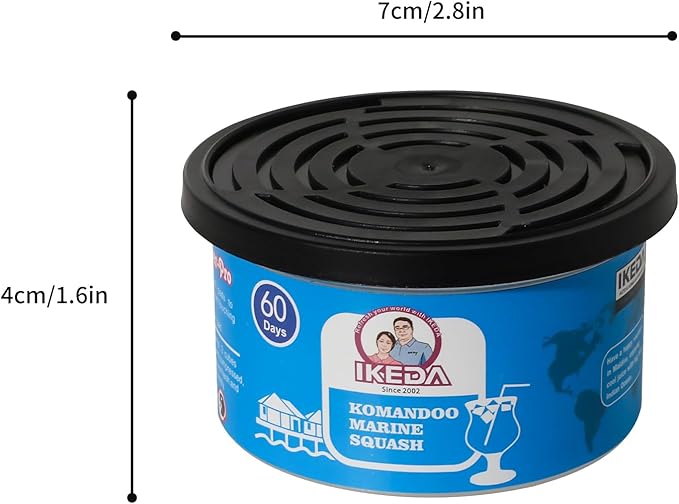 IKEDA Car Air Freshener & Car Odor Eliminator for Auto or Home,Office, 60 Days Long Lasting Scent Cans Freshener, 1.5 Oz Each, 4 Cans, Ocean Fruit Juice