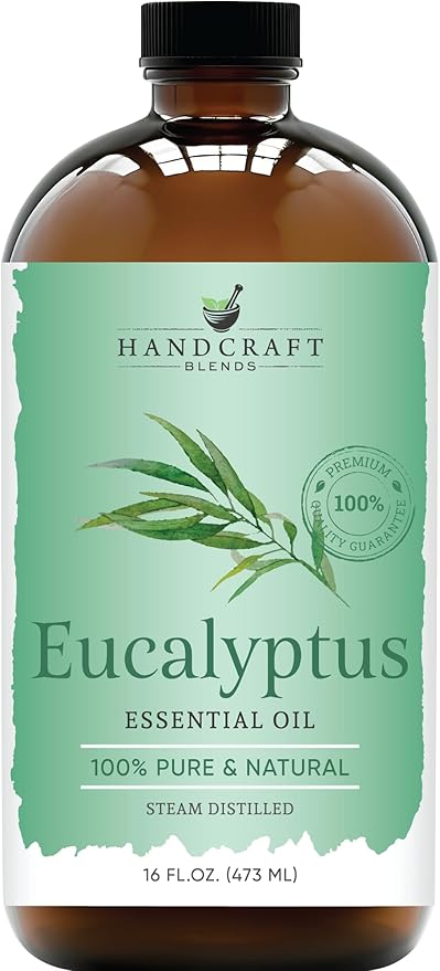 Handcraft Blends Eucalyptus Essential Oil in Glass Bottle – Huge 16 Fl Oz – 100% Pure and Natural – Premium Grade Oil for Diffuser and Aromatherapy, Skin, Massage, Candle and Soap Making Fragrance