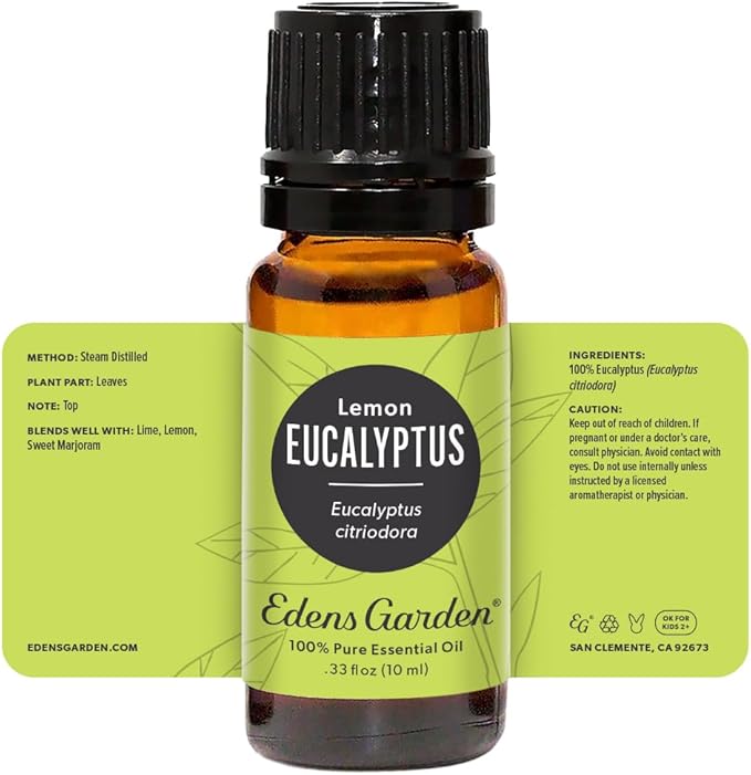 Edens Garden Eucalyptus- Lemon Essential Oil- 100% Pure Premium Grade, Undiluted, Natural, Therapeutic, Aromatherapy, The Best for Diffuser, Candle, Laundry, Humidifiers 10 ml (.33 fl oz)