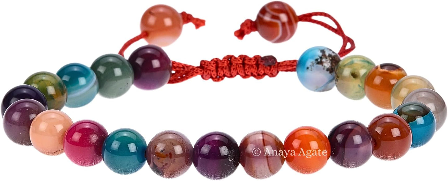 Energy Protection Crystal Handmade Adjustable Bead Bracelet Perfect for Men, Women’s Gift - Gemstone Healing Stretch Bracelet Pulsera Para Hombre Mujer Stocking Stuffer