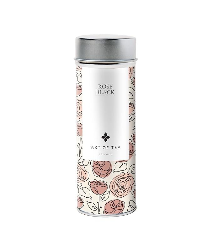 Art of Tea | Rose Black 2.5oz | Naturally Caffeinated Rose Tea | Artisan Loose Leaf Tea Tin