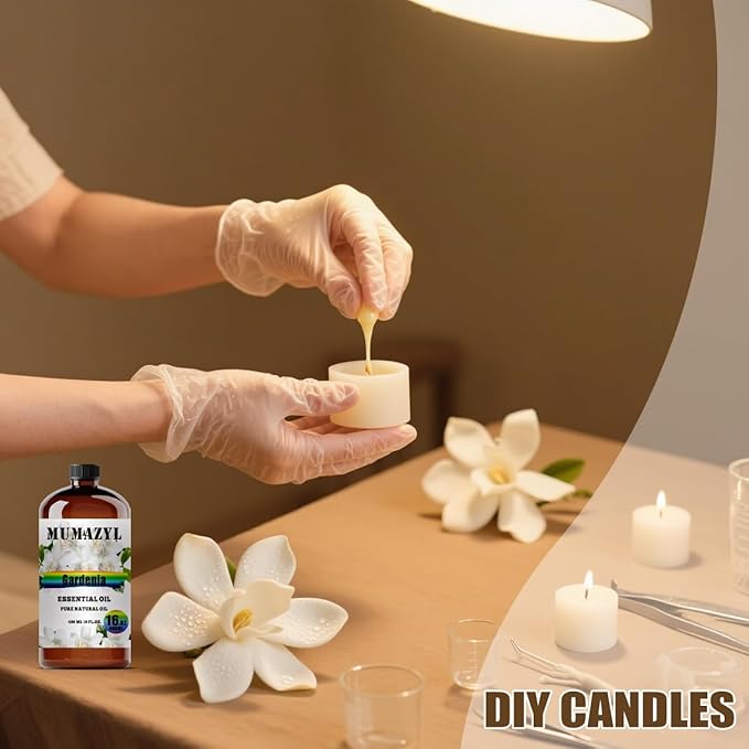 Gardenia Essential Oil, Gardenia Oil 16 Fl Oz 480ML for Diffuser Humidifier Yoga Cleaning DIY Candle Soap Making Essential Oils