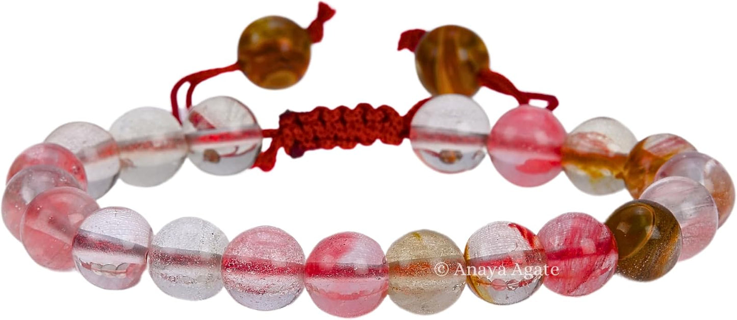 Energy Protection Crystal Handmade Adjustable Bead Bracelet Perfect for Men, Women’s Gift - Gemstone Healing Stretch Bracelet Pulsera Para Hombre Mujer Stocking Stuffer