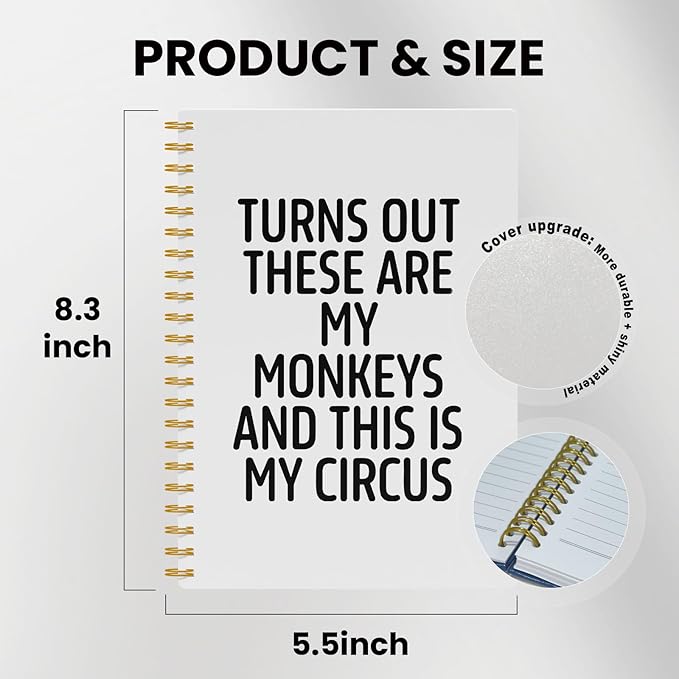 Funny Notebooks for Work, White Aesthetic Journal, Funny Boss Day Gifts, Boss Gifts for Men Women, Funny Gifts for Boss, Boss Office Decor, Spiral Notebook 5.5x8.3 Inch