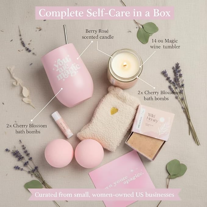Unboxme Gifts For Women - Birthday Edition | Gift Box For Her | Thinking Of You Gift Basket with Mug, Scented Candle, Bath Bombs, Soap + More | Unique Gift Ideas