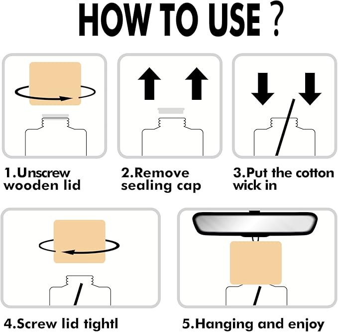 Car Air Freshener Hanging Teakwood, Essential Oil Diffuser for Car, air Fresheners for Men,2 Pack