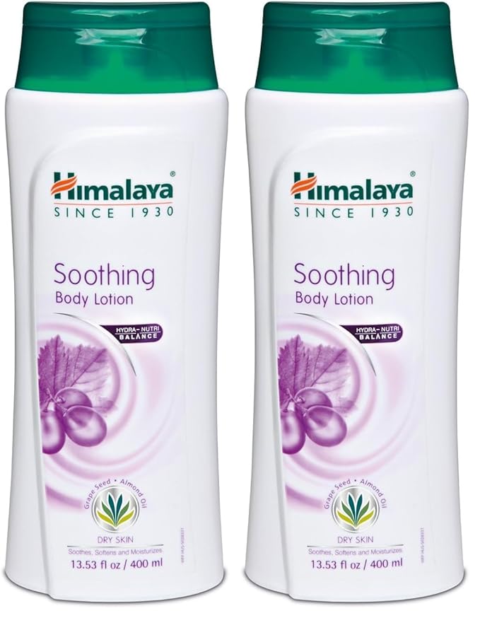 Himalaya Herbal Healthcare Soothing Body Lotion for Dry Skin, with Grape Seed and Almond Oil, Soothes and Moisturizes 13.53 oz (400 ml) (Pack of 2)