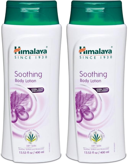 Himalaya Herbal Healthcare Soothing Body Lotion for Dry Skin, with Grape Seed and Almond Oil, Soothes and Moisturizes 13.53 oz (400 ml) (Pack of 2)