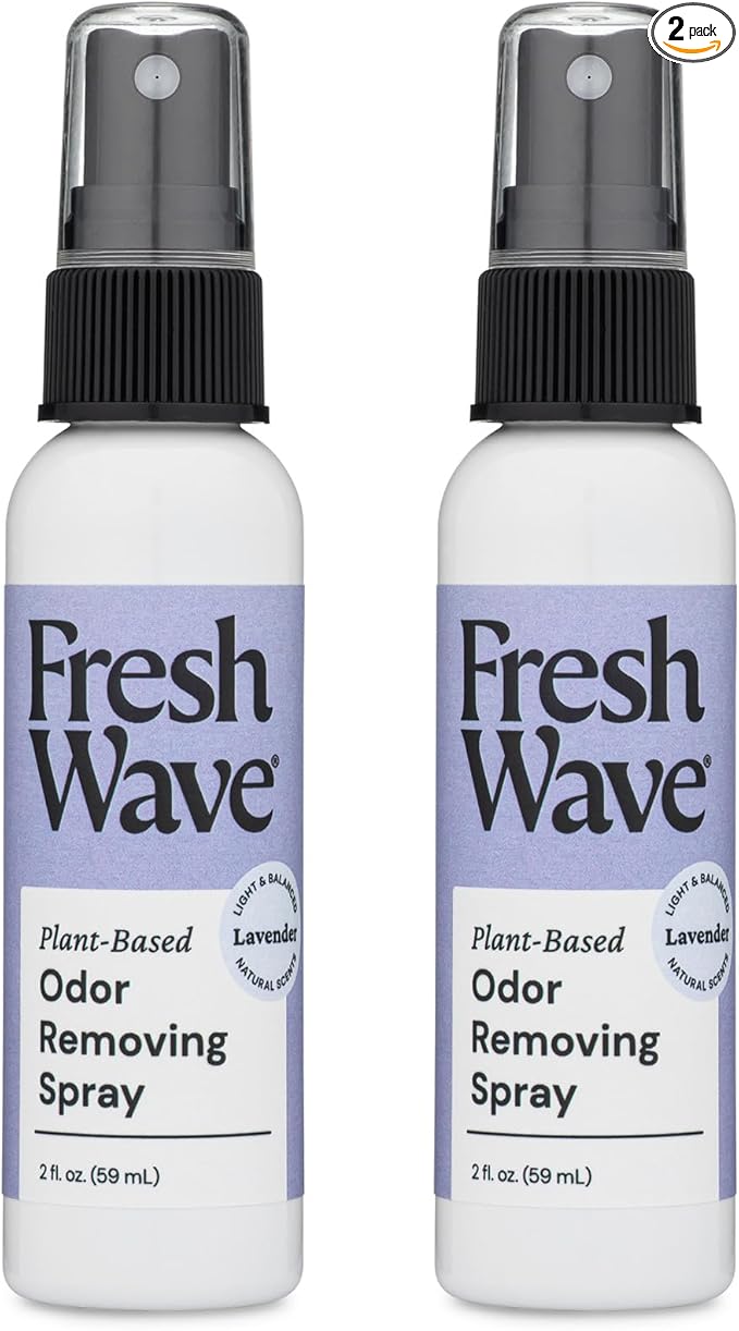 Fresh Wave Lavender Scent Odor Eliminator Spray & Air Freshener, 2 fl. oz. Travel Size (Pack of 2)