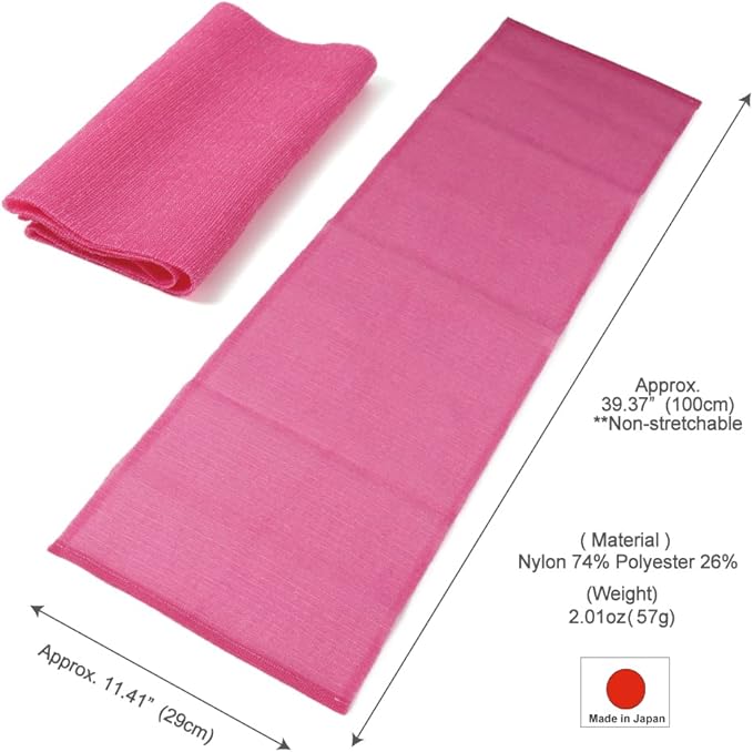 Extra Rough, Exfoliating Washcloth [Made in Japan] Exfoliating Towel Special texture makes Fluffy Foam lather, Back Scrubber, Dead Skin Cell Remover [Loofah for Women and Men] (Pink)