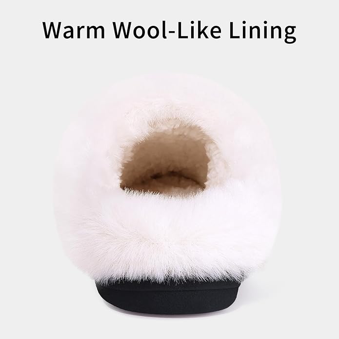 Evshine Warm Knit House Slippers for Women Comfy Wool-Like Lined Chenille Slippers with Memory Foam and Indoor Outdoor Soles