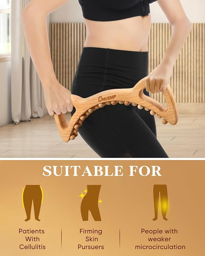ONUEMP Wood Therapy Massage Tools, Cellulite Massager Body Slim Brush, Maderoterapia Kit Colombiana for Lymphatic Drainage, Body Sculpting, Myofascial Release, Deep Tissue