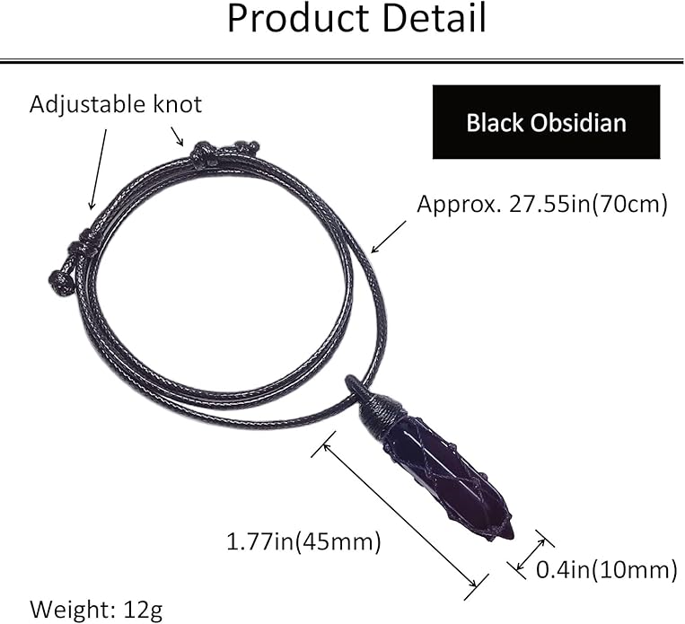 EDEN'S CALL Hexagonal Crystal Point Pendant Necklace for Unisex Adjustable Dainty Natural Stone Pendulum Amulet for Good Luck