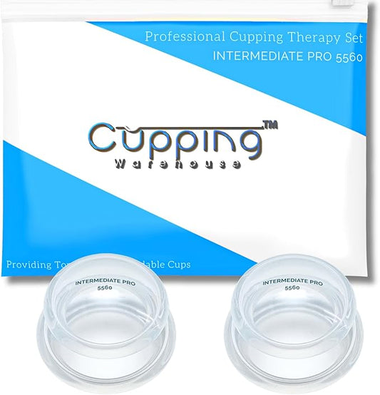 Beginner (Soft) Supreme 2 Large Intermediate Pro 5560 Cupping Therapy Set- Beginner,Clinic & Home Use Silicone Cupping Set- Cupping Set Massage Therapy Cups- Suction Cups for Body
