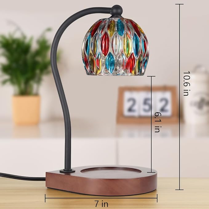 Candle Warmer Lamp with Timer, Birthday Gifts for Women Electric Candle Lamp Warmer for Jar Candles with 2Bulbs, Candle Warmer for Home Decor Mom Christmas (05-Seven Colors)
