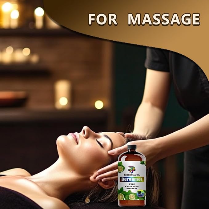 Bergamot Essential Oil(16oz / 480ml) - Bergamot Oils Used in diffusers, humidifiers, Home Baths, Cleaning Products, Yoga, DIY Soaps and DIY Scented Candles