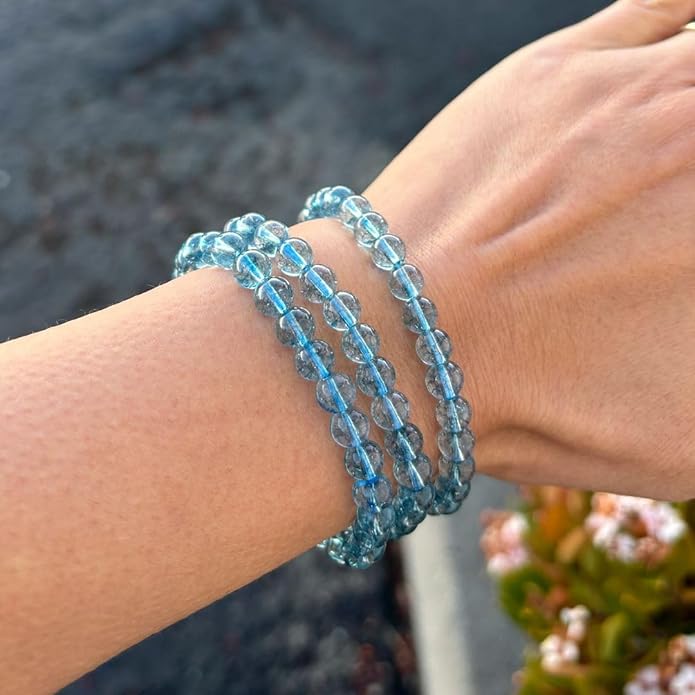 Adabele 1pc Natural Stretch Gemstone Bracelet 6mm (0.24 Inch) Bead 7" 7.5" 8 inch Healing Crystal Quartz Energy Chakra Jewelry Women Birthday Gift