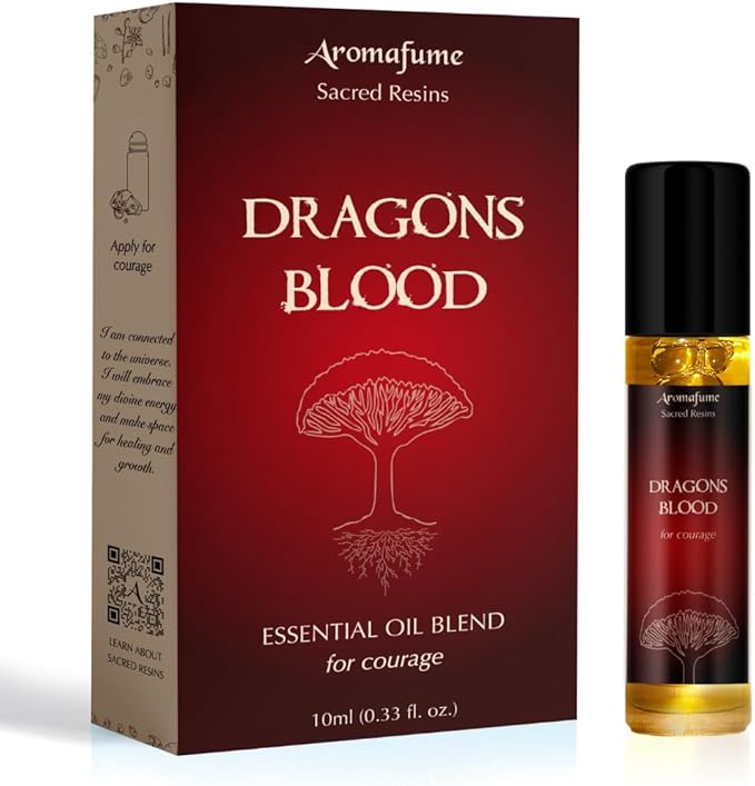 Dragon’s Blood Resin Essential Oil Roll-On by Aromafume | 1 x 10ml / 0.33 fl oz by Aromafume| Ideal for Spirituality & Rituals | Made with Pure Resin from Socotra | Non-Alcoholic, Non-Toxic & Vegan
