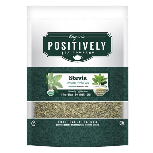 Organic Positively Tea Company, Stevia Leaf, Herbal Tea, Loose Leaf, 16 Ounce