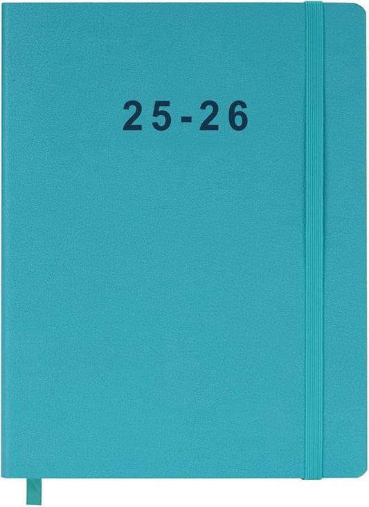 2025-2026 Planner - Weekly and Monthly Planner, Oct 2025 - Dec 2026, Vegan Leather Cover, Elastic Closure, 8.5"x11", Teal