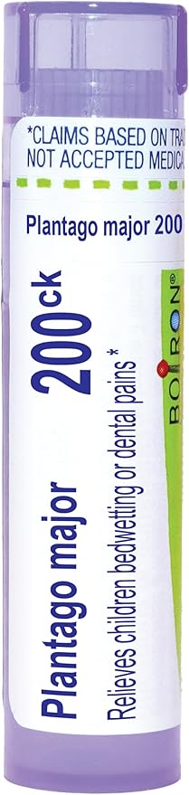Boiron Plantago Major 200Ck for Children Bedwetting or Dental Pains - 80 Pellets