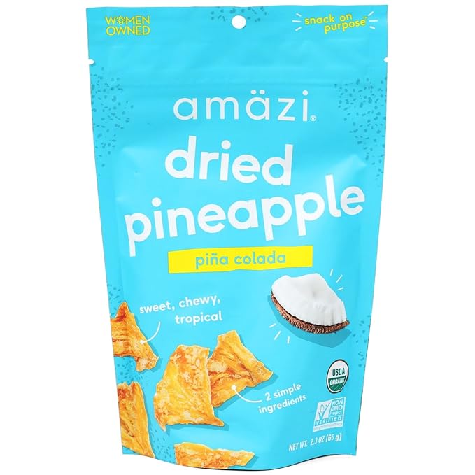 Amäzi Foods | Variety Dried Fruit Snack Pack | Dried Pineapple, Jackfruit, Plantain Chips | All Natural Snacks | No Sugar Added Dried Tropical Fruit