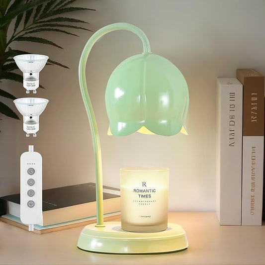 Candle Warmer Lamp Green, Dimmable Scented Wax Melt Warmer with Timer, Lamp Candle Warmer for Womens Gifts, Housewarming Gifts for Home Bedroom Decor, Xmas Birthday Gifts for Mom