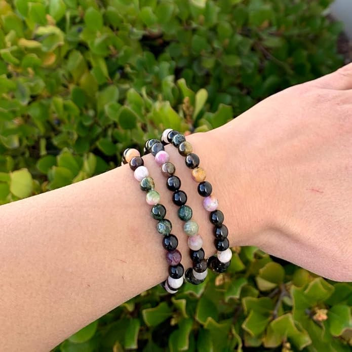 Adabele 1pc Natural Stretch Gemstone Bracelet 6mm (0.24 Inch) Bead 7" 7.5" 8 inch Healing Crystal Quartz Energy Chakra Jewelry Women Birthday Gift