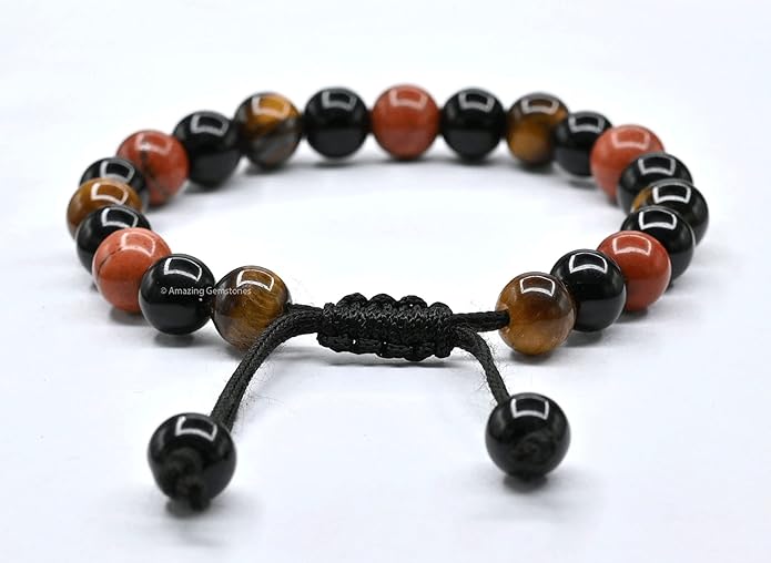 Natural Healing Crystal Bracelet for Women - Mens Bracelet Energy Balancing Gemstones Set - Adjustable Stone Bead Bracelet for Men and Women - Chakra Crystal Therapy Accessory, Meditation
