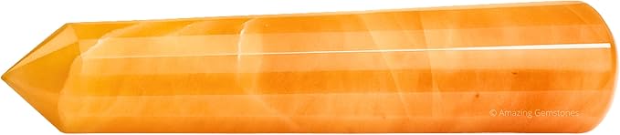 Amazing Gemstone Yellow Aventurine Crystal Wand Massage Stick - Pelvic Wand Gua Sha for Adults - Crystals and Healing Stones Massage Wands for Adults Gifts (Pointed)