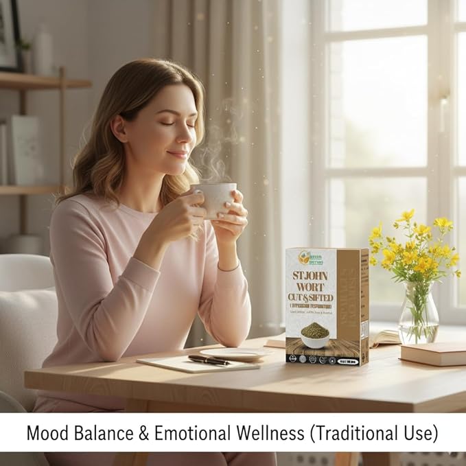 Herbs Botanica St. John’s Wort 4 oz | Premium Dried St. John Wort Herb Cut & Sifted | Perfect for Herbal Tea, Tinctures & DIY Remedies | Natural Dried Herb for Various Uses